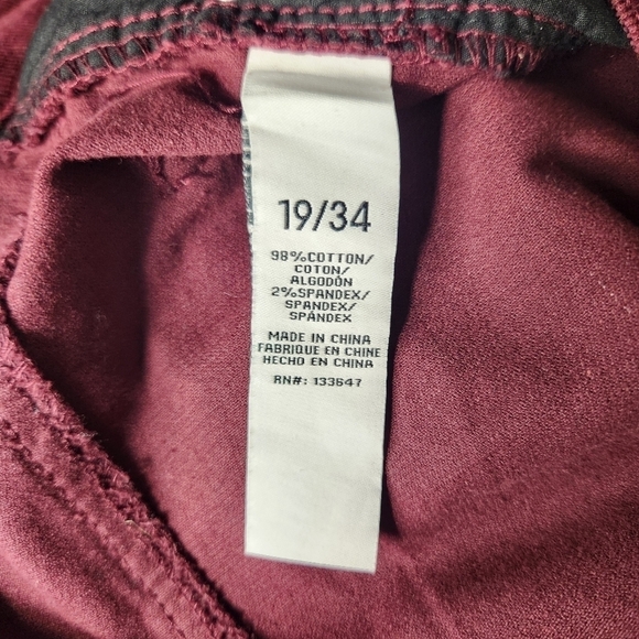 Celebrity Pink Corduroy Burgundy Hi Rise Flare Frayed Hem Pants-Size 19/34 (NWT) - Picture 9 of 10
